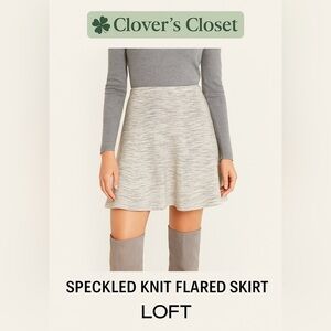 LOFT Textured Flounce Skirt in Cream Heather -Size Small